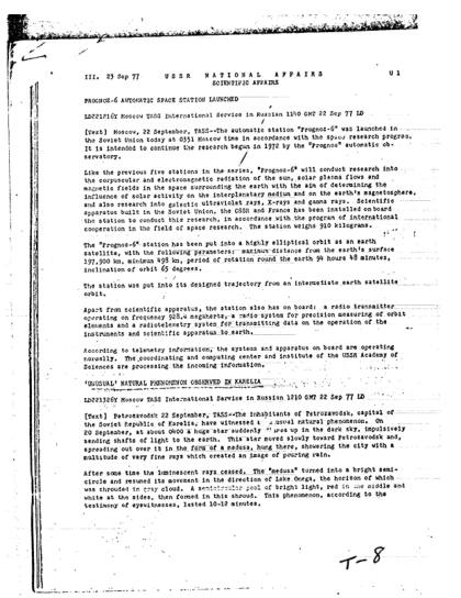 Lanzamiento de la estación espacial Prognoz-6