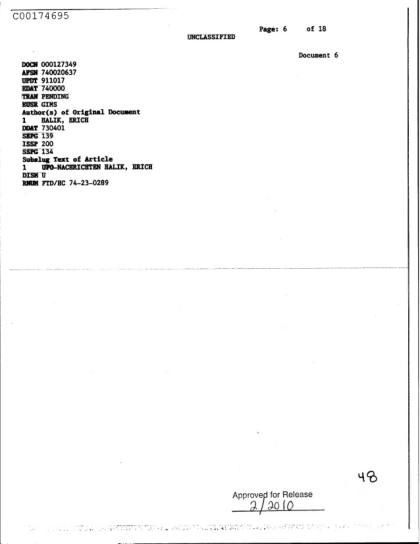 OVNI y la CIA en documentos desclasificados