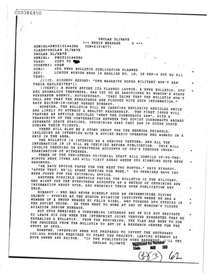 Revista Soviética sobre OVNIs y fenómenos anómalos