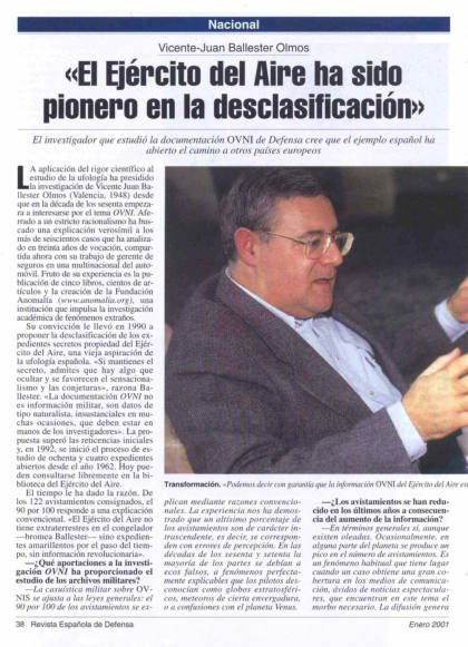 Desclasificación OVNI y el Ejército del Aire español