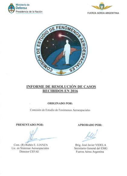 Informe CEFAE 2016, Resolución de Casos OVNI