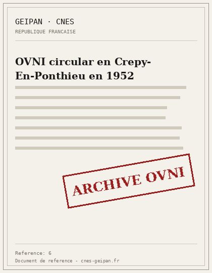 OVNI circular en Crepy-En-Ponthieu en 1952