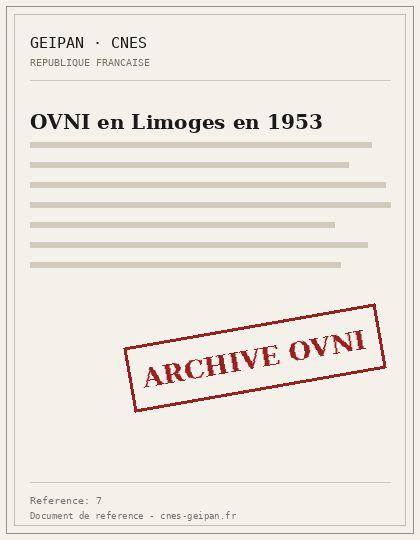 OVNI en Limoges en 1953