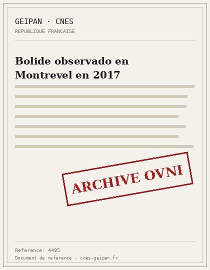 Bolide observado en Montrevel en 2017