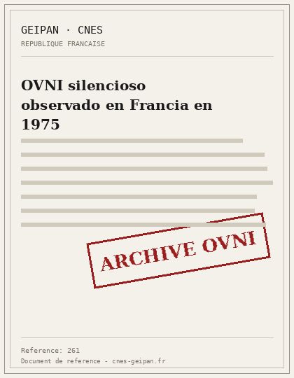 OVNI silencioso observado en Francia en 1975