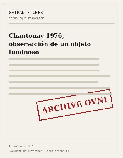 Chantonay 1976, observación de un objeto luminoso
