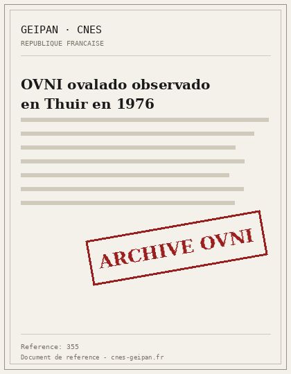 OVNI ovalado observado en Thuir en 1976