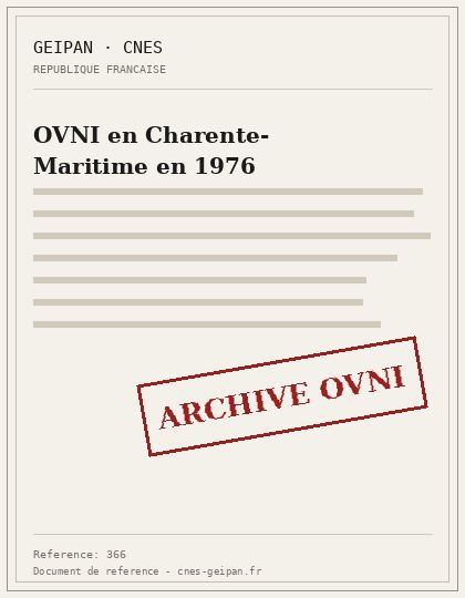 OVNI en Charente-Maritime en 1976