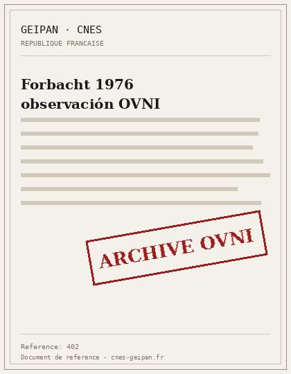 Forbacht 1976 observación OVNI