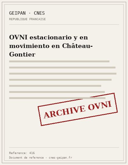OVNI estacionario y en movimiento en Château-Gontier
