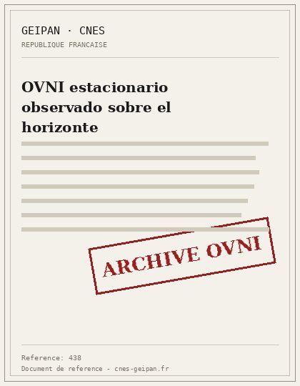 OVNI estacionario observado sobre el horizonte