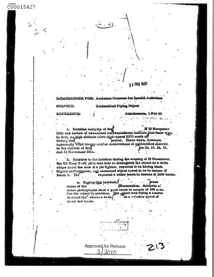 OVNI no identificados en 1954