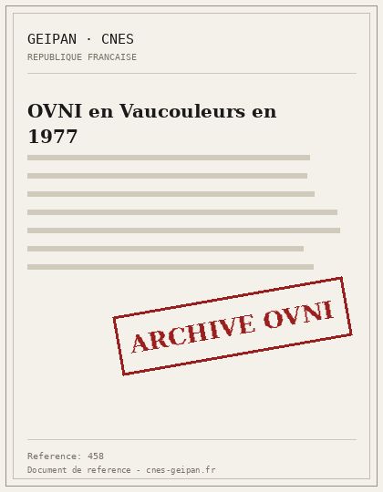 OVNI en Vaucouleurs en 1977