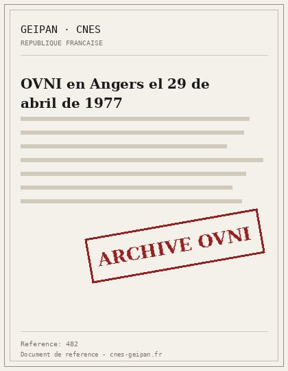 OVNI en Angers el 29 de abril de 1977