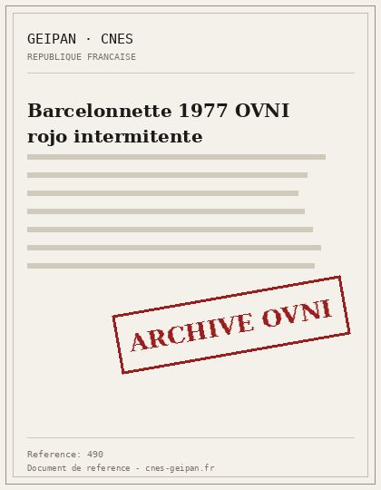 Barcelonnette 1977 OVNI rojo intermitente