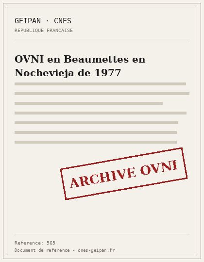 OVNI en Beaumettes en Nochevieja de 1977