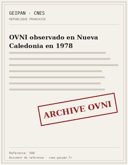 OVNI observado en Nueva Caledonia en 1978