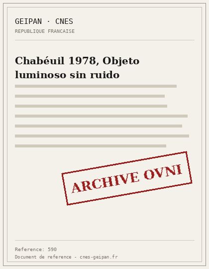 Chabéuil 1978, Objeto luminoso sin ruido