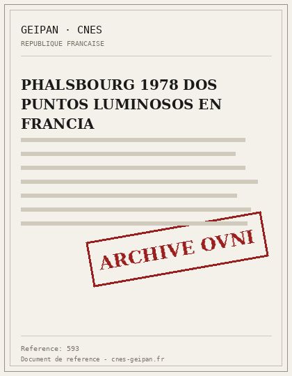 PHALSBOURG 1978 DOS PUNTOS LUMINOSOS EN FRANCIA