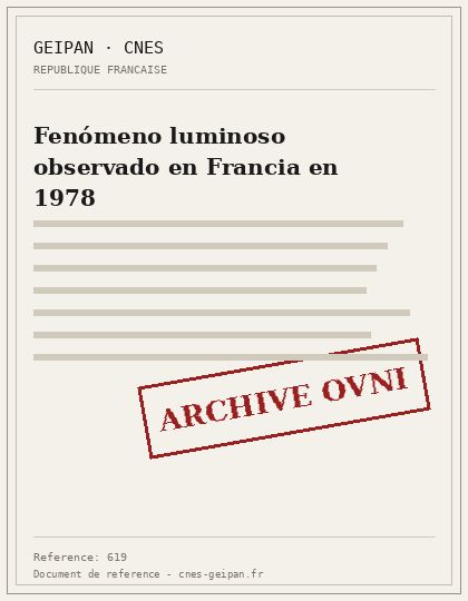 Fenómeno luminoso observado en Francia en 1978