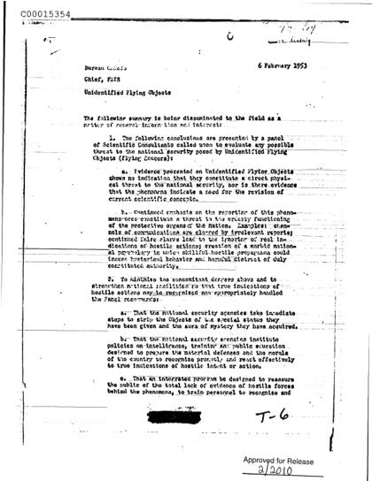 Documentos OVNI de la CIA de 1953