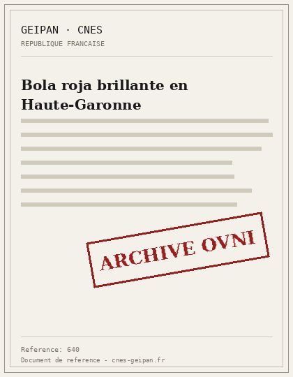 Bola roja brillante en Haute-Garonne