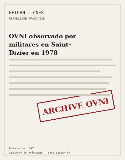 OVNI observado por militares en Saint-Dizier en 1978