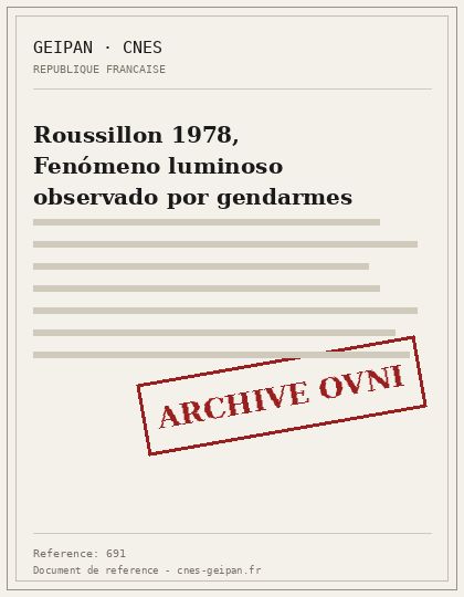 Roussillon 1978, Fenómeno luminoso observado por gendarmes