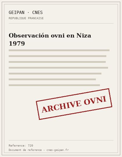 Observación ovni en Niza 1979