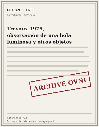 Trevoux 1979, observación de una bola luminosa y otros objetos