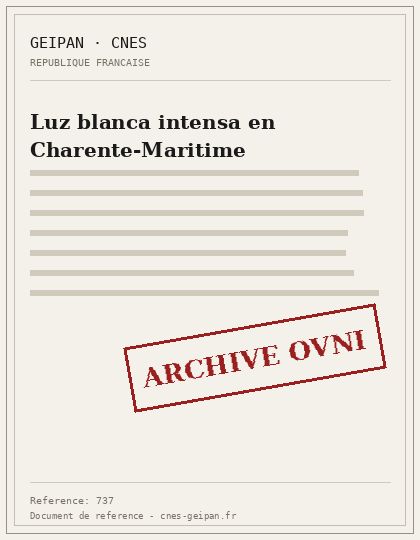 Luz blanca intensa en Charente-Maritime