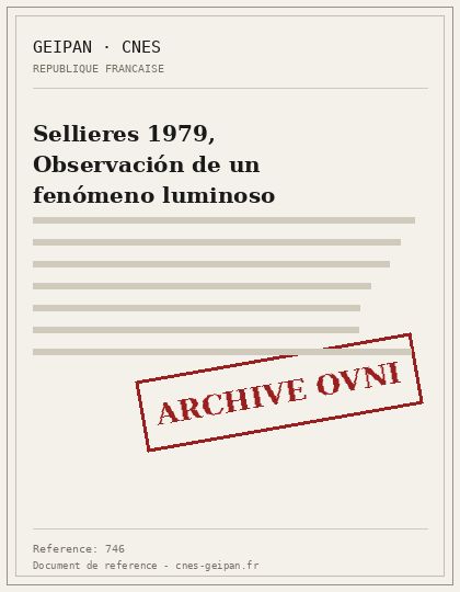 Sellieres 1979, Observación de un fenómeno luminoso