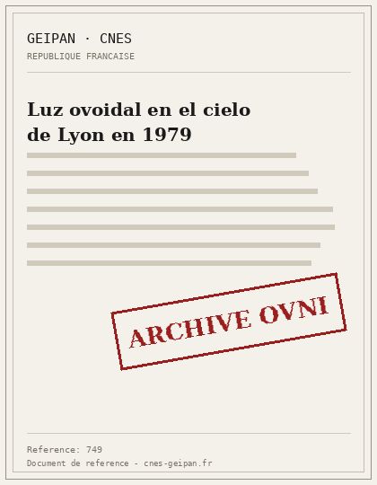 Luz ovoidal en el cielo de Lyon en 1979
