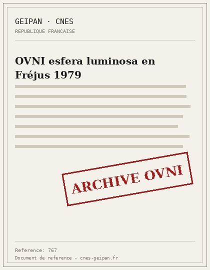 OVNI esfera luminosa en Fréjus 1979