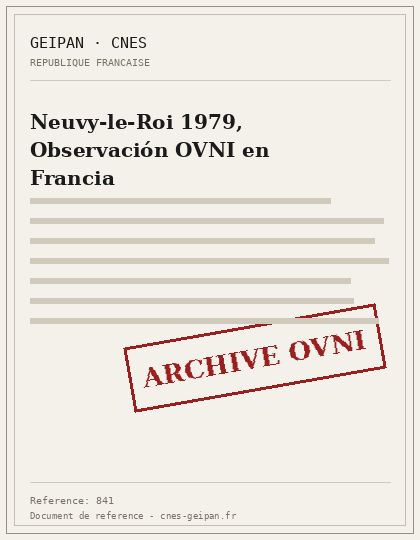 Neuvy-le-Roi 1979, Observación OVNI en Francia