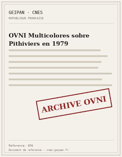OVNI Multicolores sobre Pithiviers en 1979