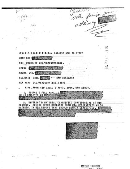 CIA y estudios de OVNI en 1976