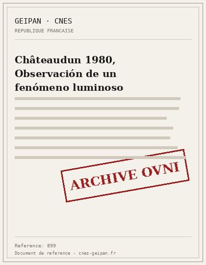 Châteaudun 1980, Observación de un fenómeno luminoso
