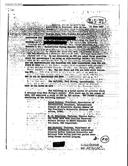 Estudio de OVNI por la CIA en 1952