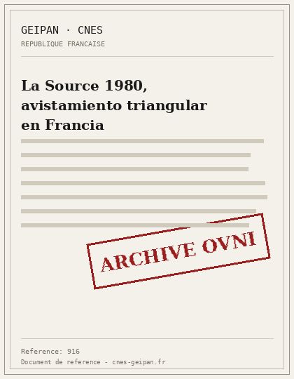 La Source 1980, avistamiento triangular en Francia