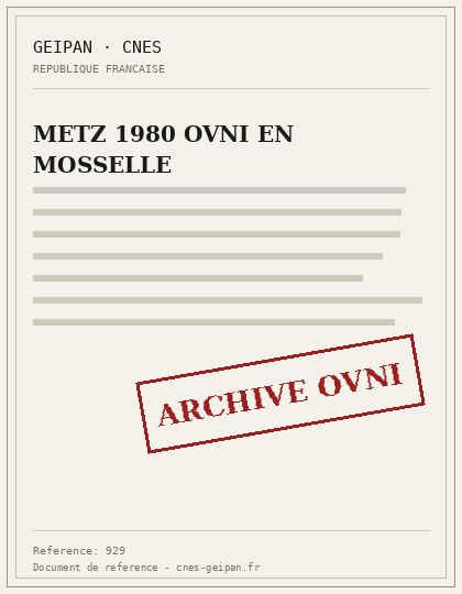 Metz, puntos luminosos probablemente de origen aeronáutico