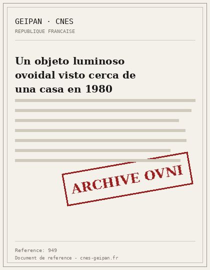 Ovoide luminoso estático cerca de Le Blanc