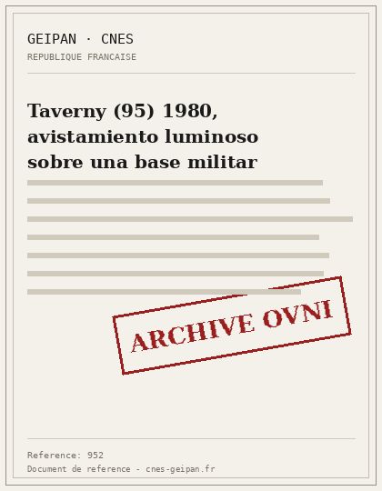 Fenómeno luminoso sobre la base militar de Taverny