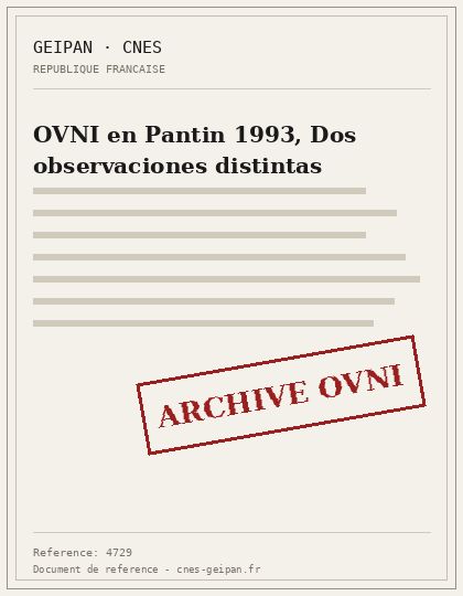 Venus y luces de avión confundidas con OVNIs en Pantin, 1993