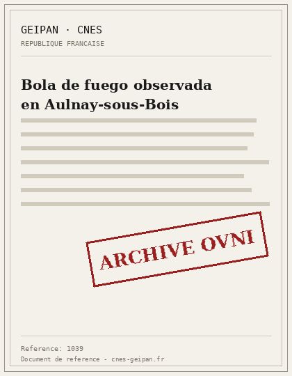 Bola de fuego sobre Aulnay-sous-Bois