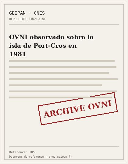 Objeto luminoso sobre la isla de Port-Cros