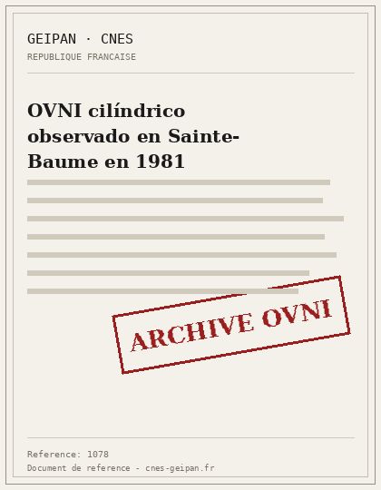 Gran objeto cilíndrico anaranjado en el Var en 1981