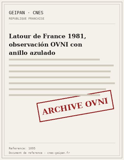 Bluish ring sighting at Latour de France in 1981