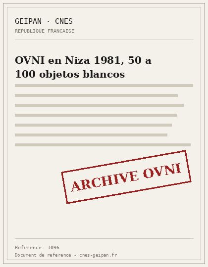 Decenas de objetos blancos sobre Niza en diciembre de 1981
