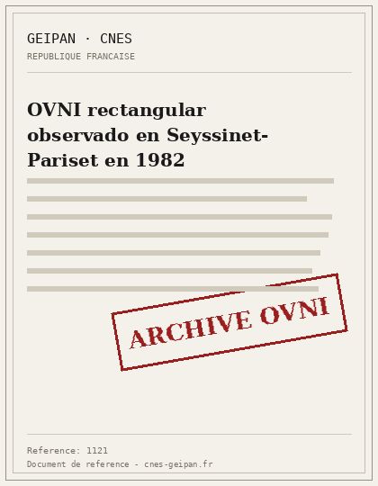 Objeto rectangular brillante en Seyssinet-Pariset, 1982